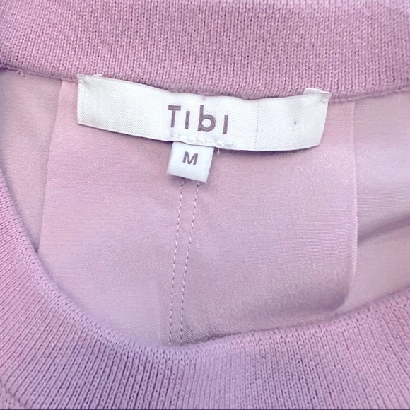 TIBI Silk Back Merino Wool Sweater In lilac - Picture 8 of 11